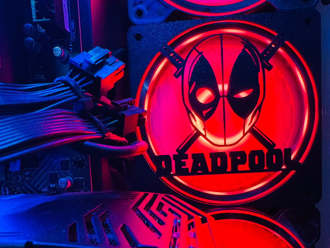 Lüftergitter 120mm Deadpool mit Schrift