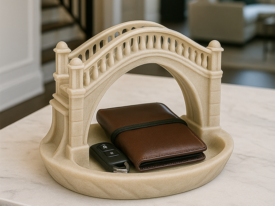 Bridge Catchall Tray Modern Home Decor Organizer
