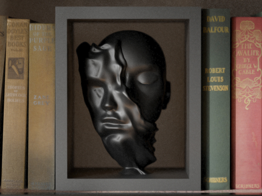 Fragmented Silence Art – Abstract Face Sculpture