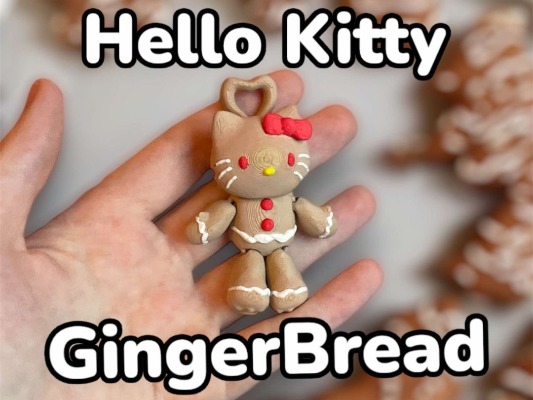 Hello GingerBread Kitty Cute Christmas Flexi