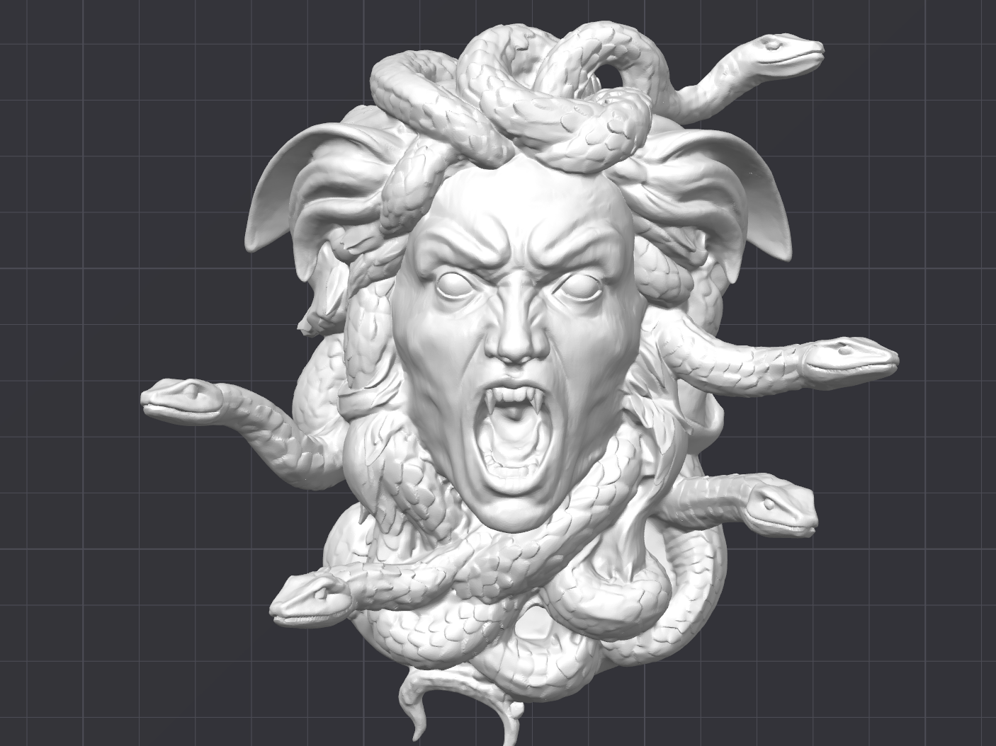 Medusa ANGRY Wall Model – High Detail Relief