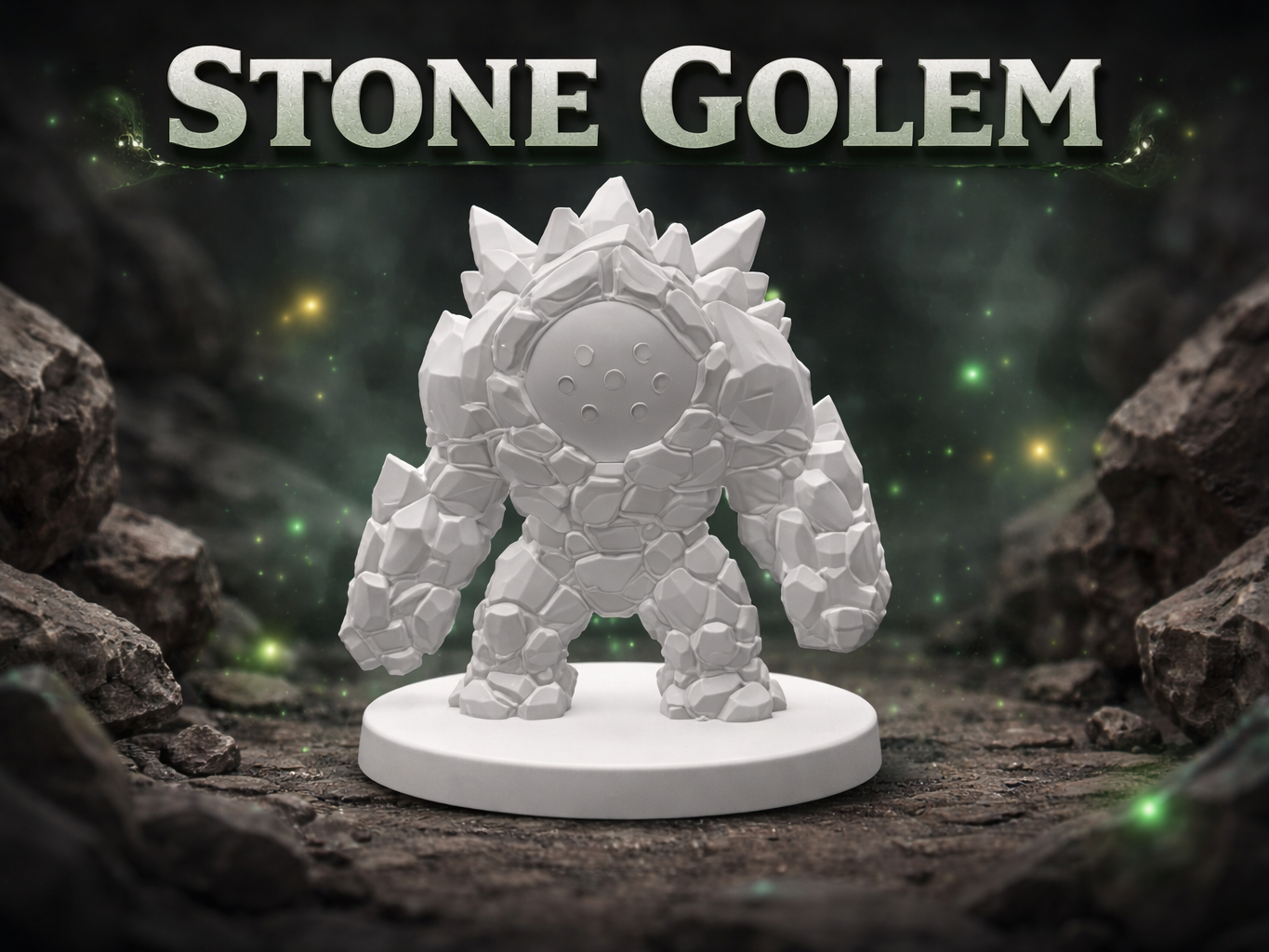 Stone Golem Miniature – Elemental Guardian for DnD