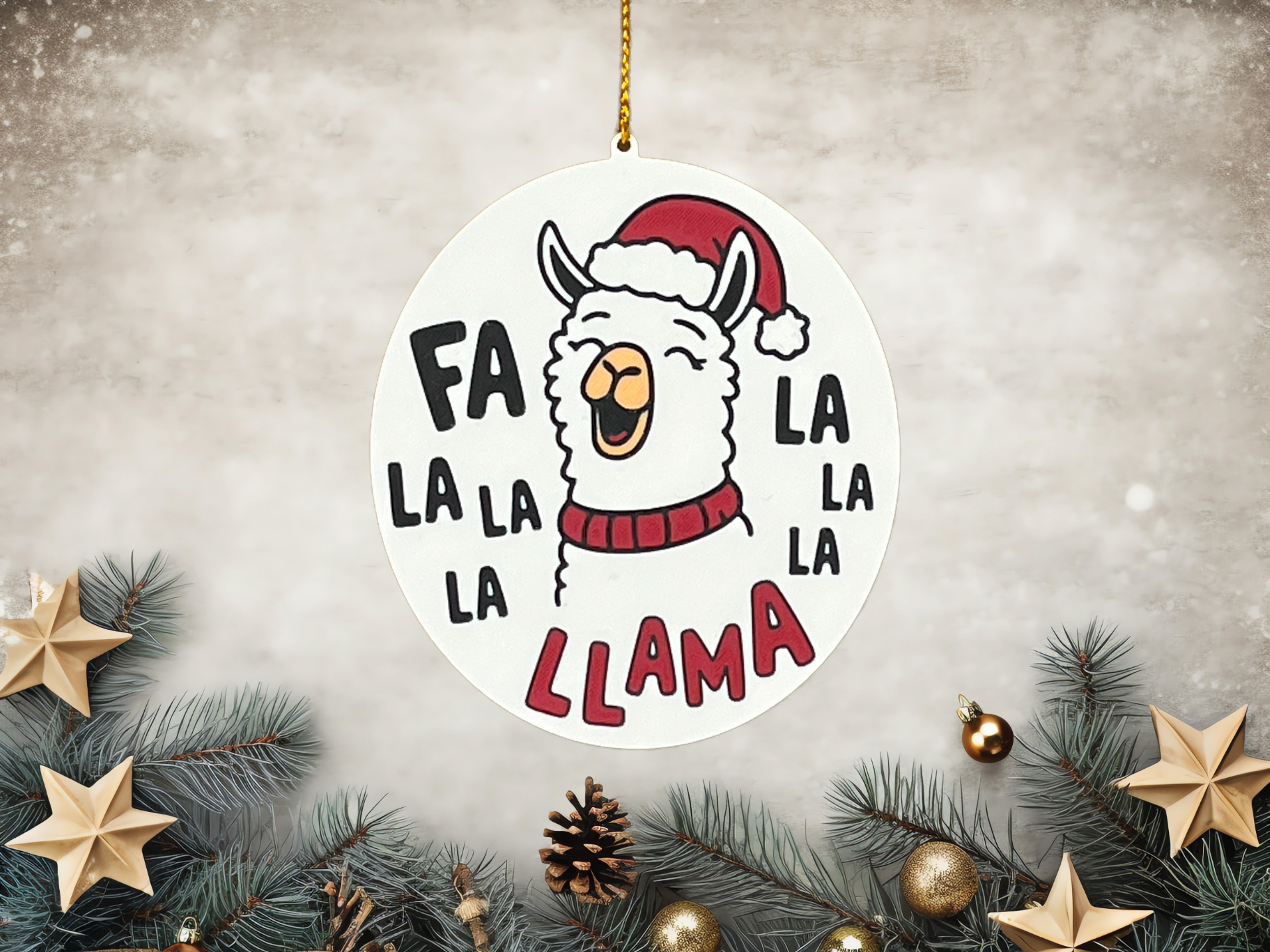 Fa La La Llama Christmas Ornament