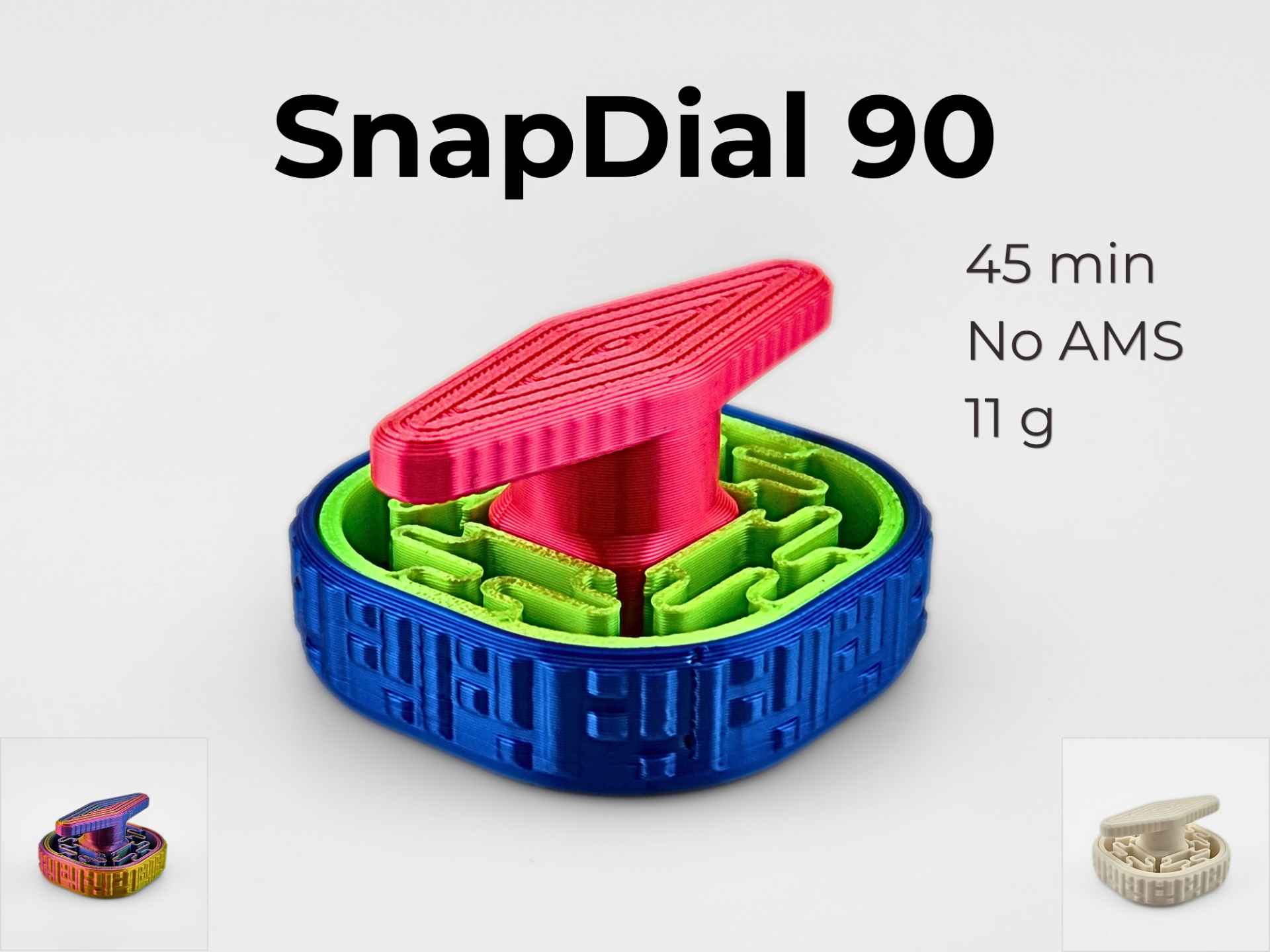 SnapDial 90 – mechanical lever, 45min, no AMS, 11g