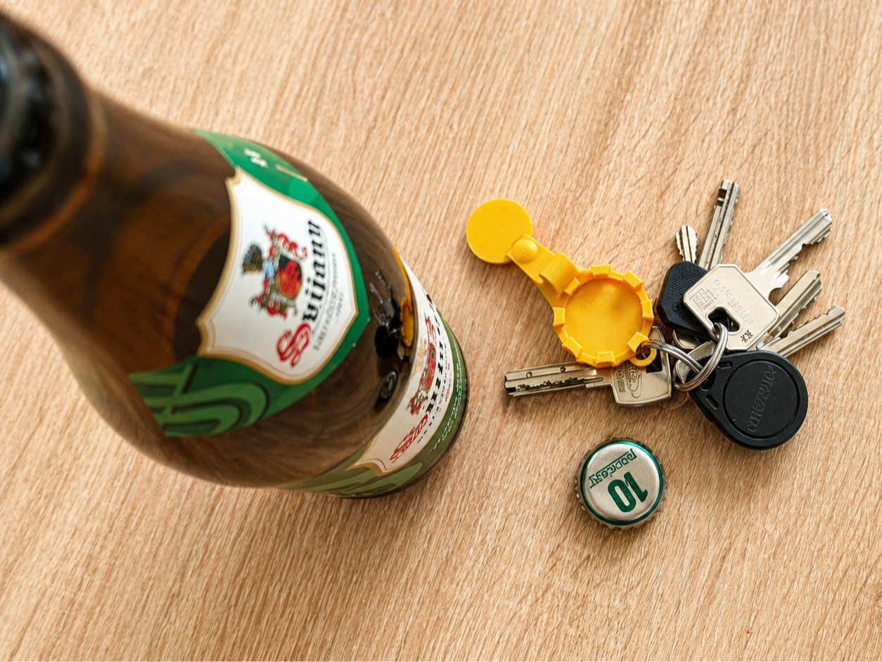bottle cap + opener + shopping cart coin