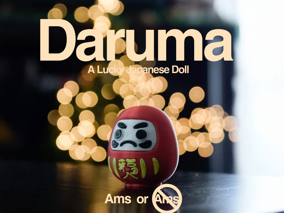 Cute Daruma (Japanese Luck Doll) Multicolor no AMS
