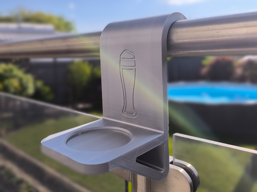 Weizenbierglas Halter für Geländer | Beer Glass
