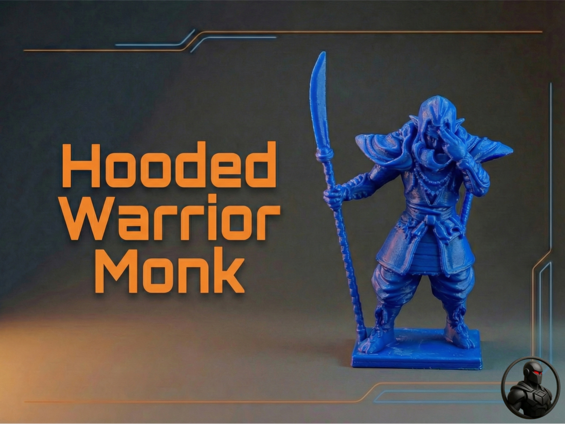 Hooded Warrior Monk with Polearm