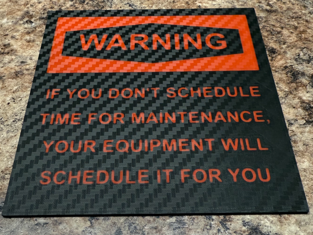 Maintenance warning sign