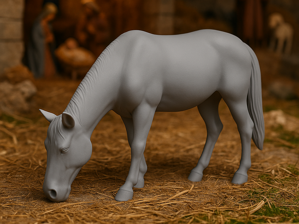 Cavallo realistico per presepe natività natale