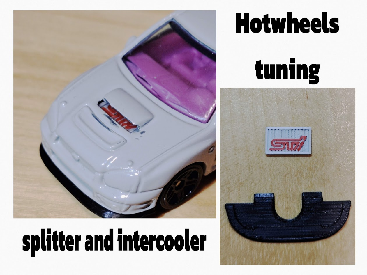 Splitter and intercooler for hotwheels