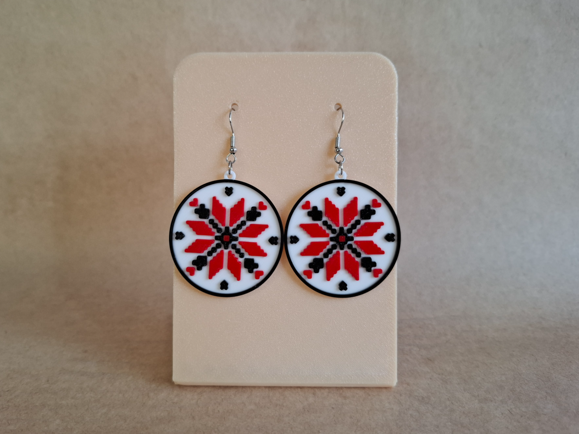 Ukrainian Pixel Art Earrings – Embroidery Pattern