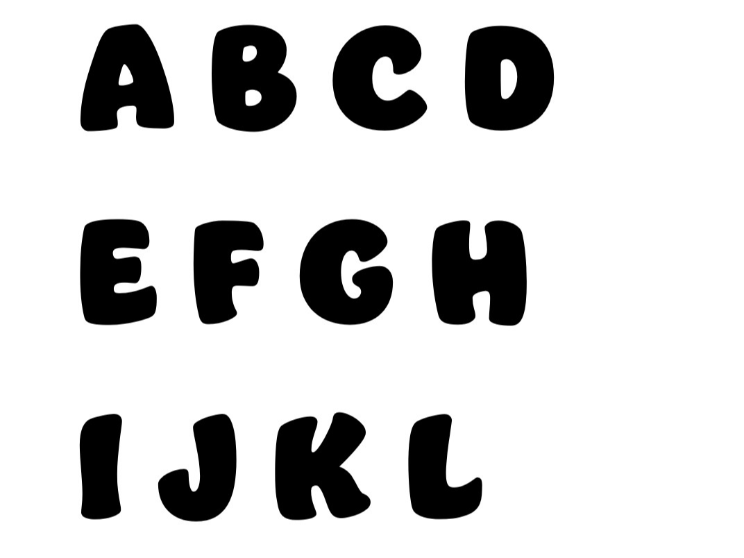 Stencil for Cutting out Letters