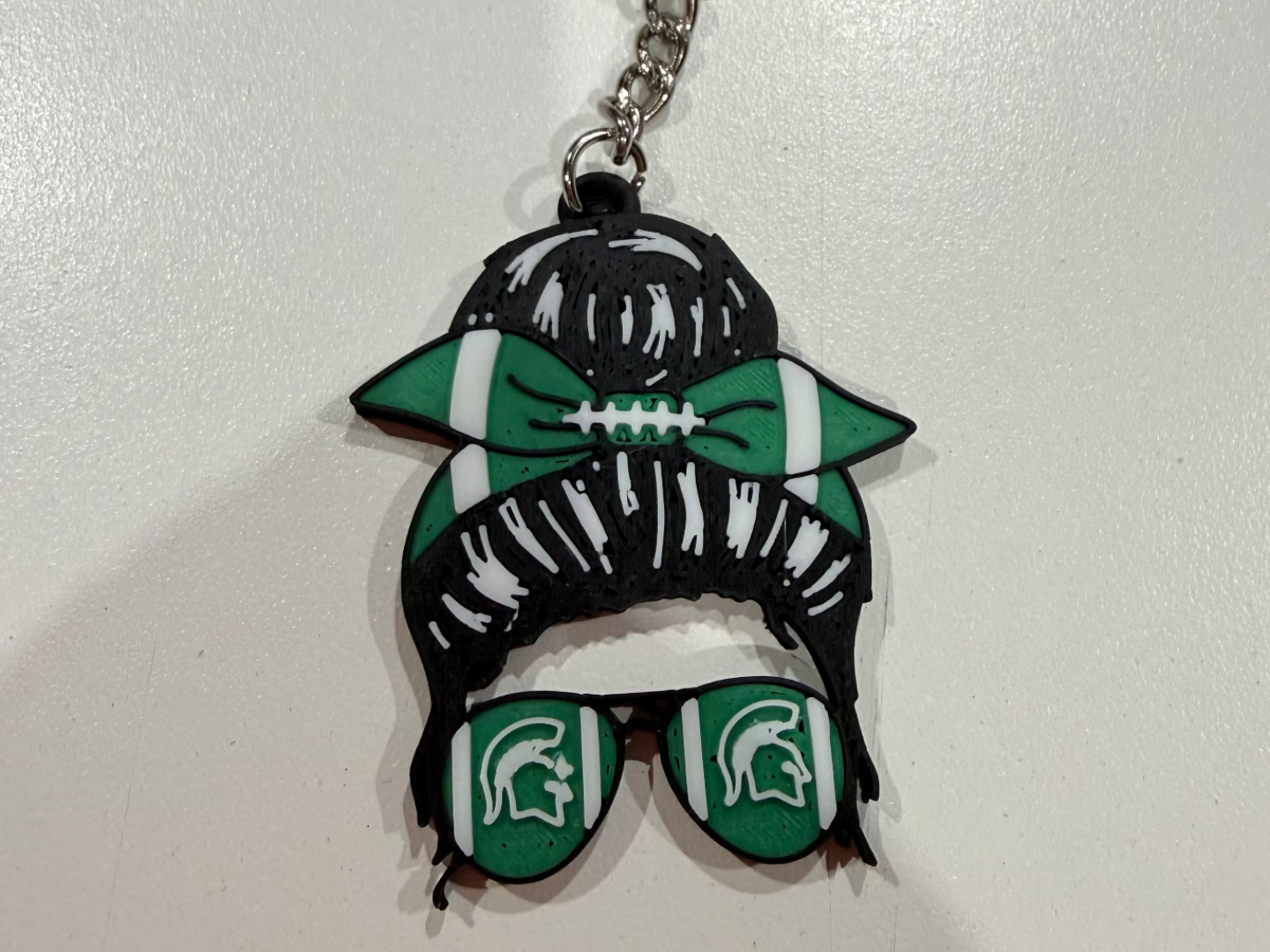 Michigan State Girl Keychain