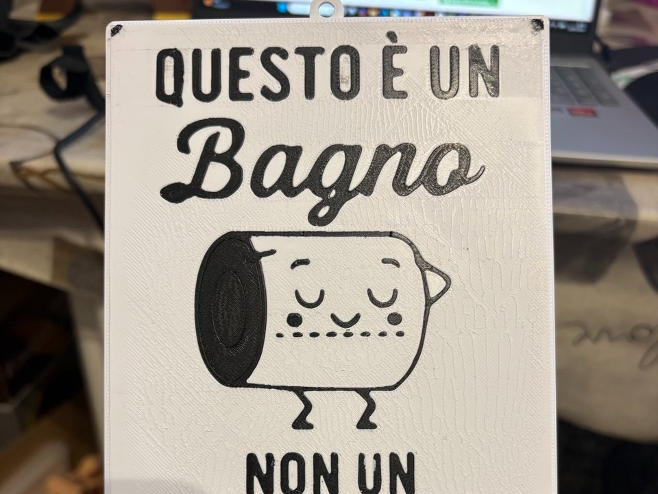 cartello divertente bagno