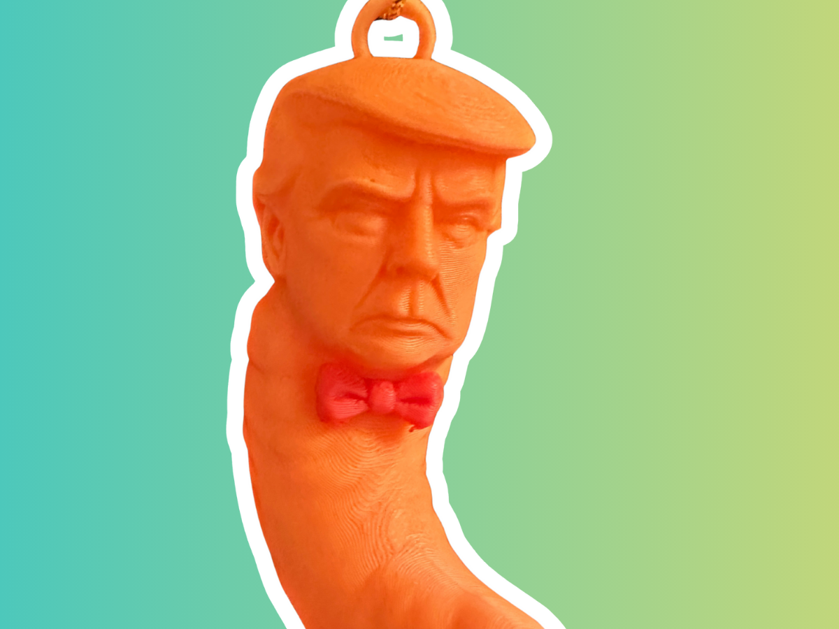 Trump Cheeto Ornament Keychain - Donald Trump Bow