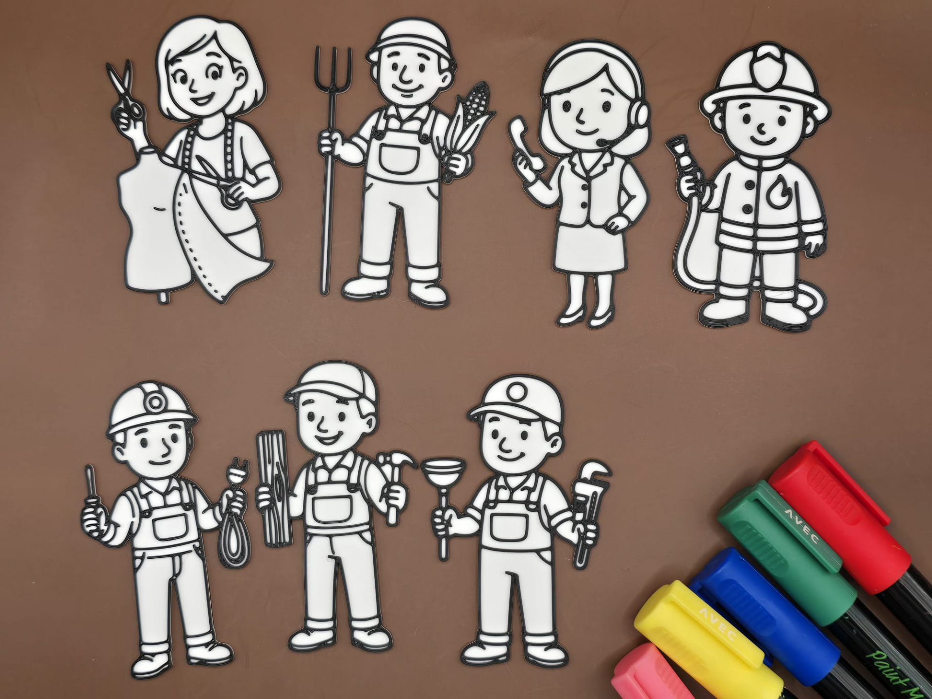 Jobs Coloring Profession People Pack 4