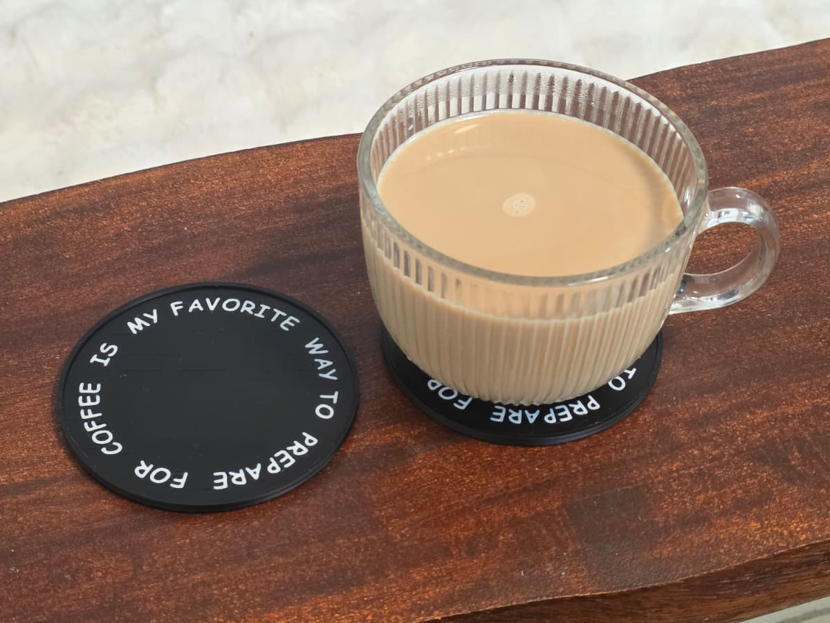 funny loop sentence coffee coaster- stackable