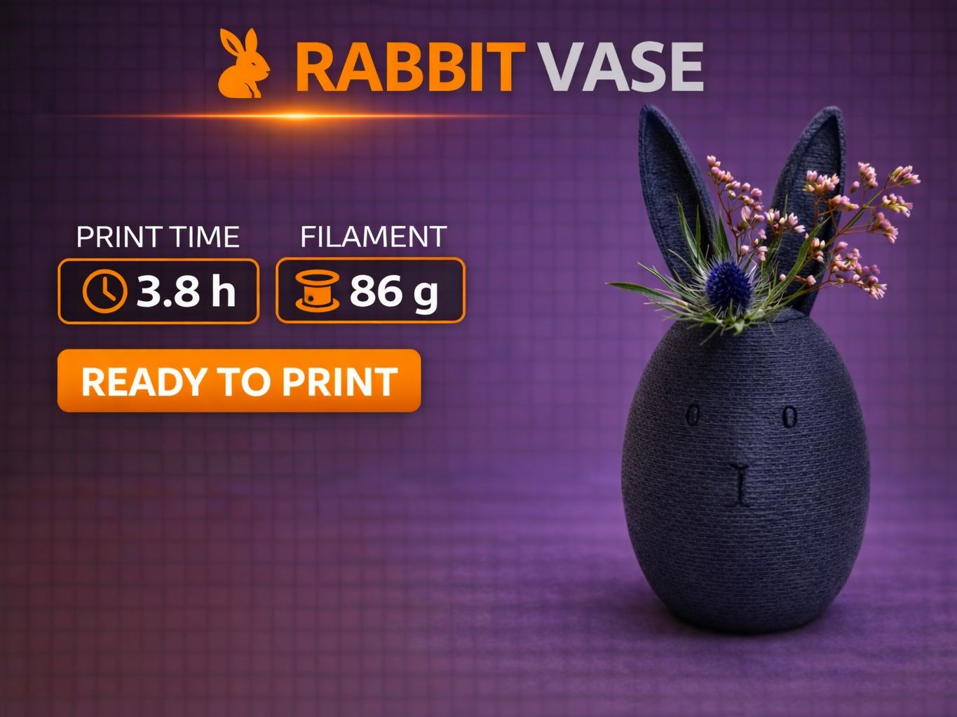 Hasen -Vase — Größe M (16 cm)