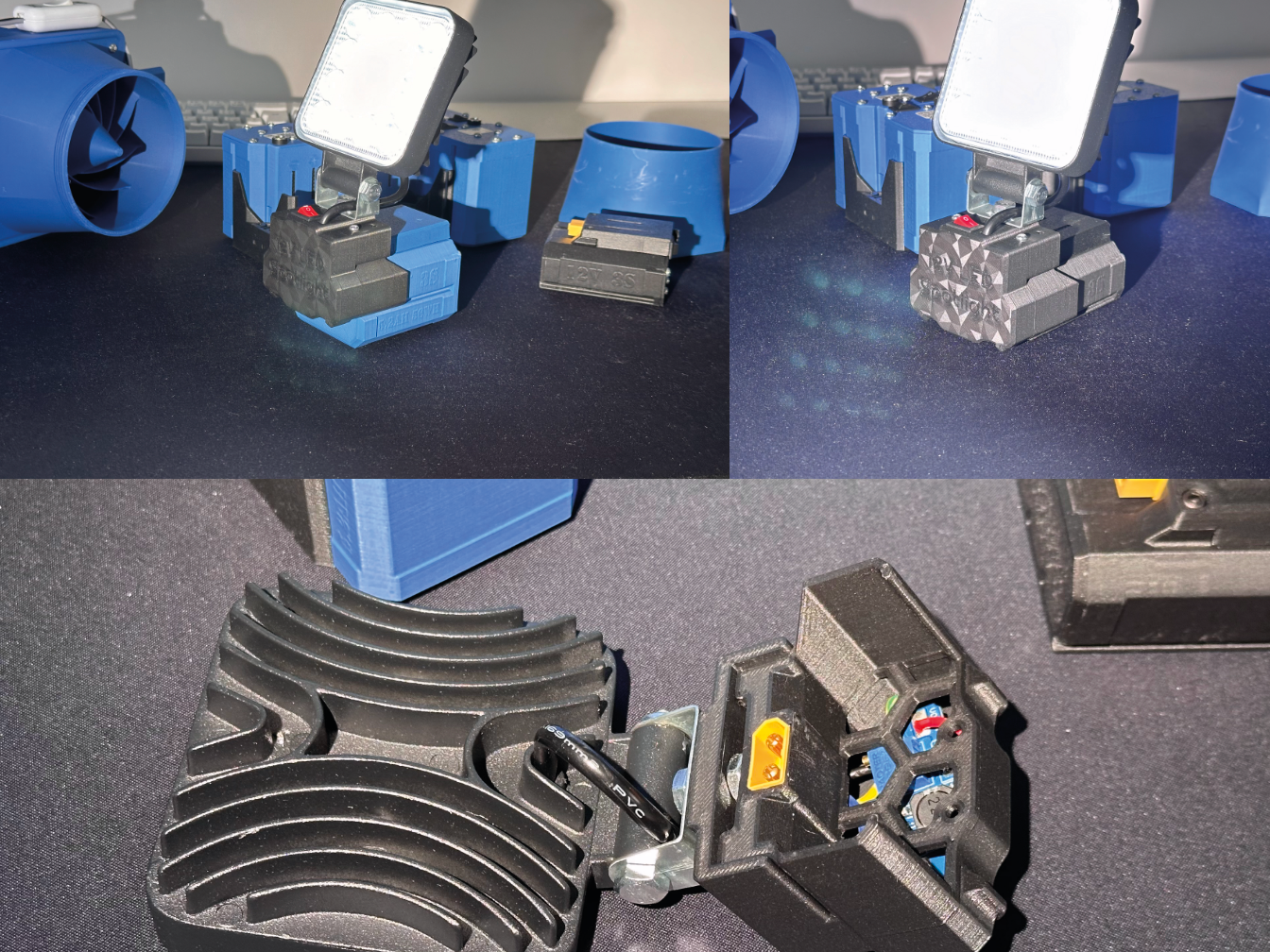 Battery spotlight attachment