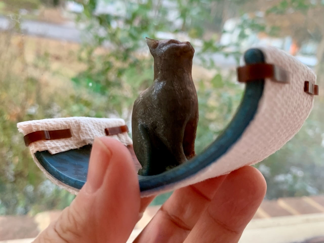 Cat "Flying Carpet" rocker ink blotter