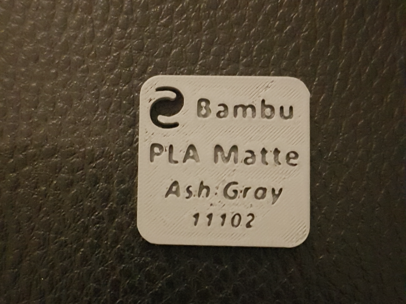 Échantillon filament Bambu PLA Ash Gray (11102)