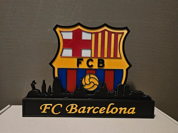 FC Barcelona with Skyline of barcelona