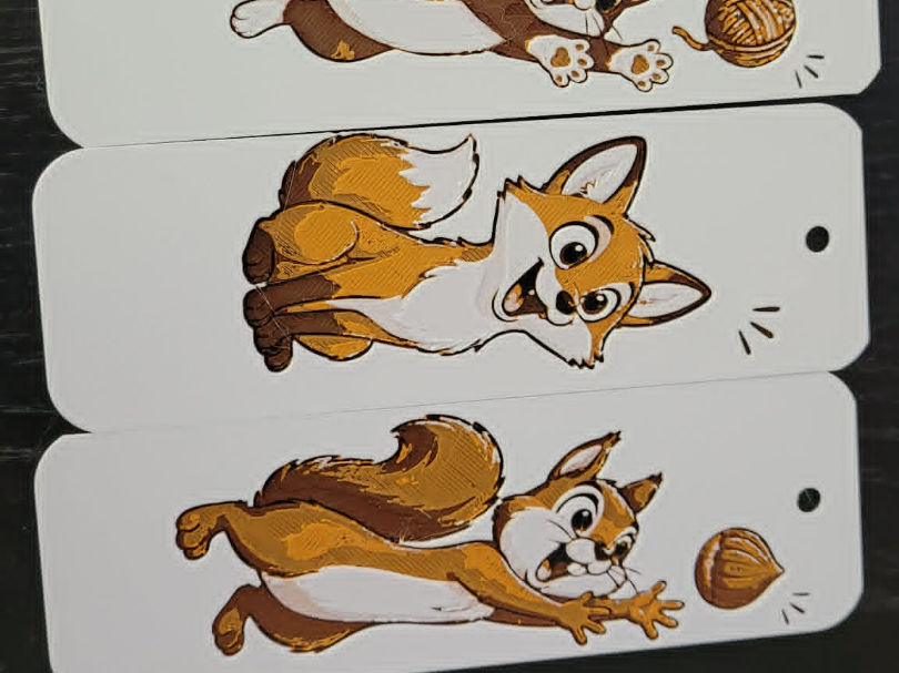 marque pages effet cartoon animaux hueforge