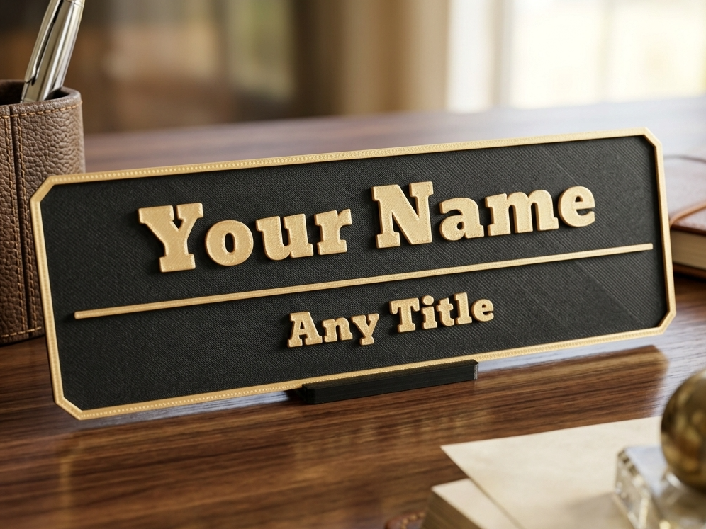 Customizable Desk Nameplate & Stand