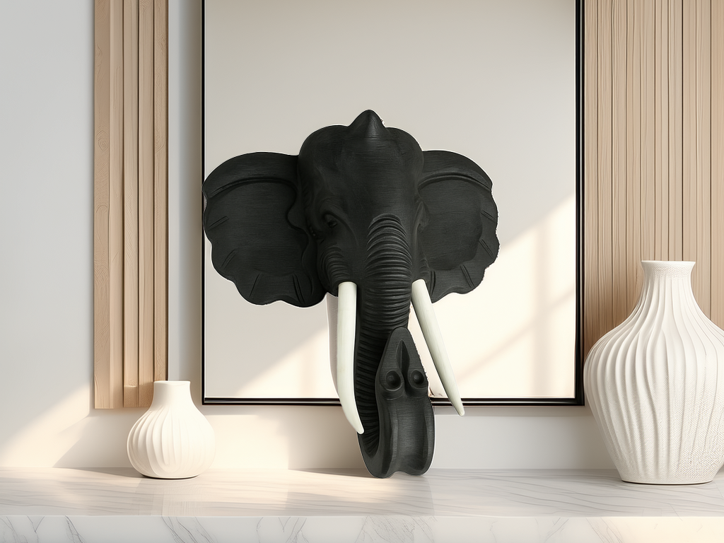 Elephant Head Sculpture