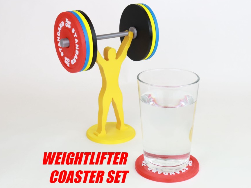 Weightlifter Coaster Set
