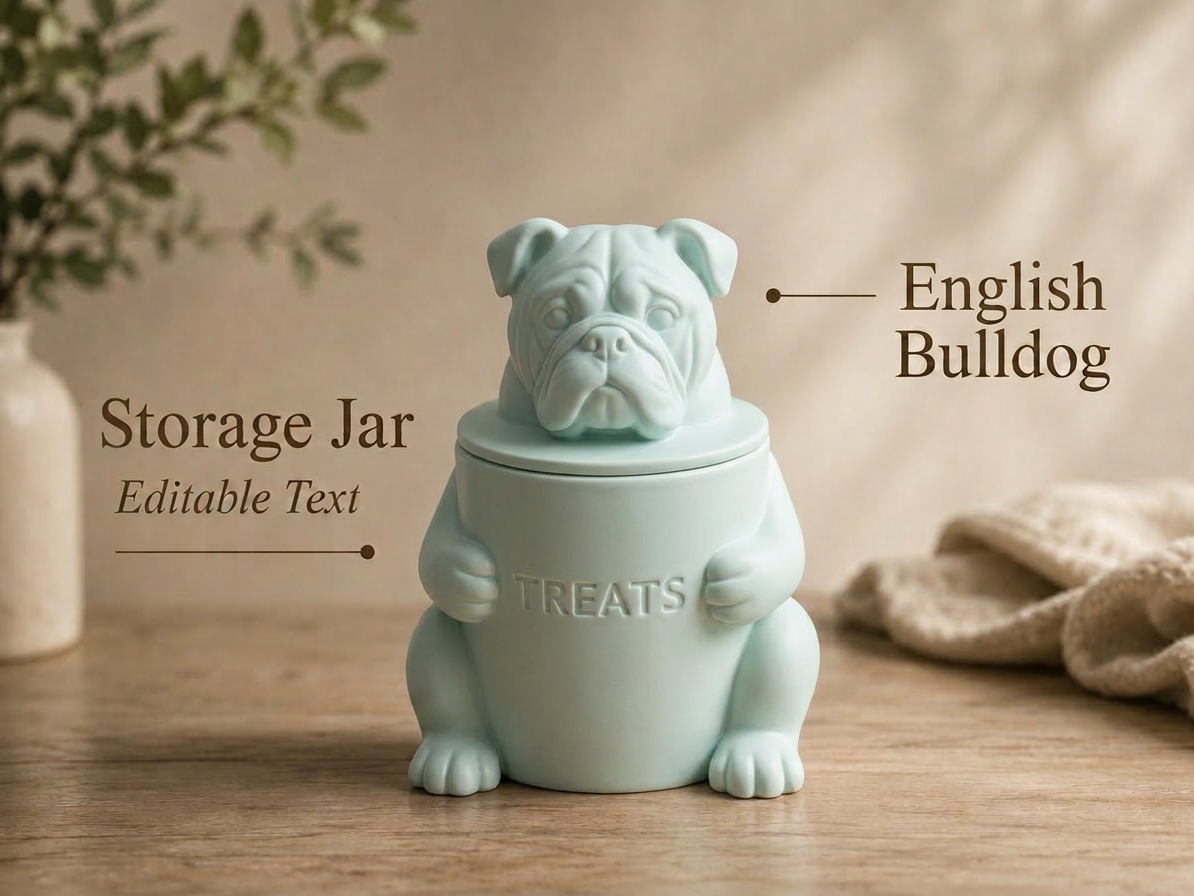 English Bulldog Storage Jar