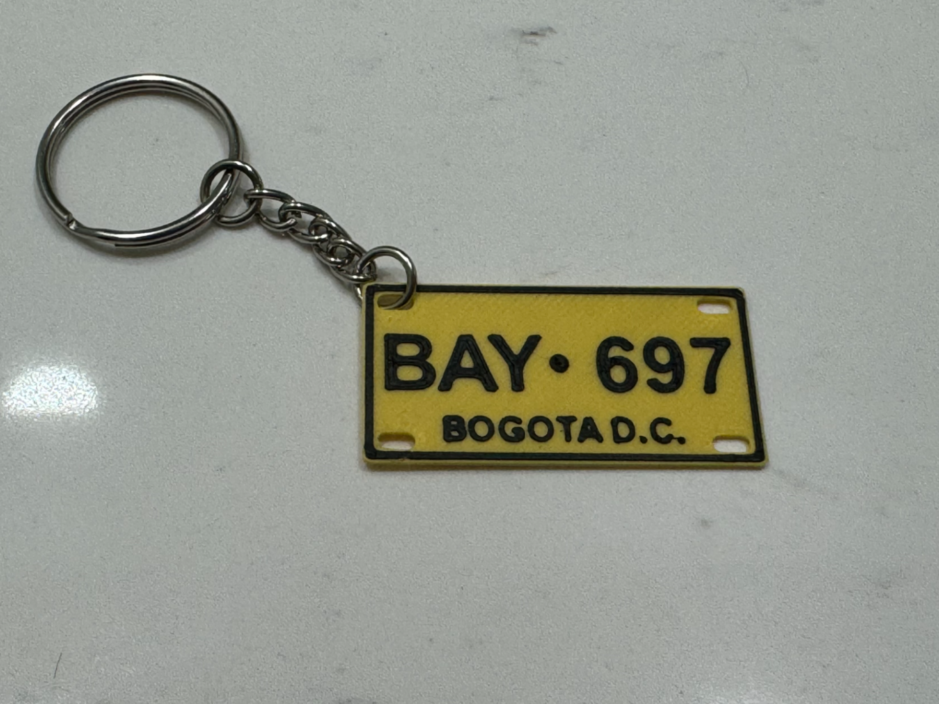 Colombian License Plate Key Chain