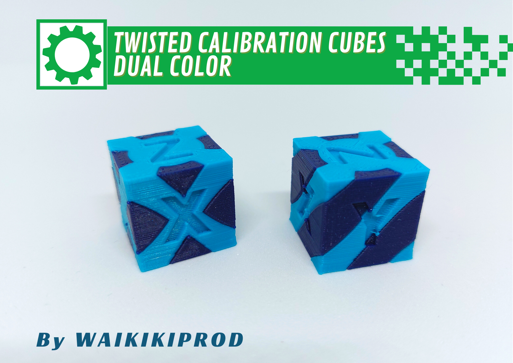 Twisted Dual Color XYZ Calibration Cube