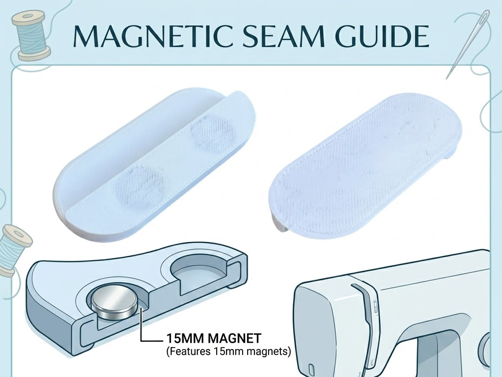 Sewing machine MAGNETIC guide 15mm magnets remix