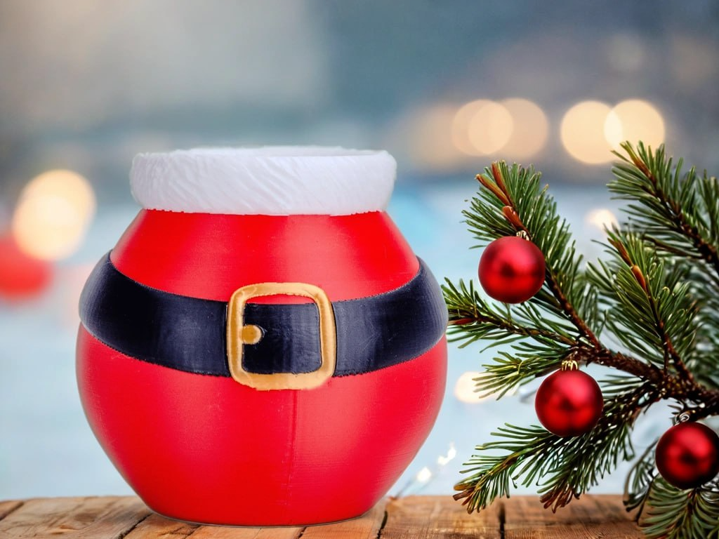 Santa Flower Pot for Holiday Cheer