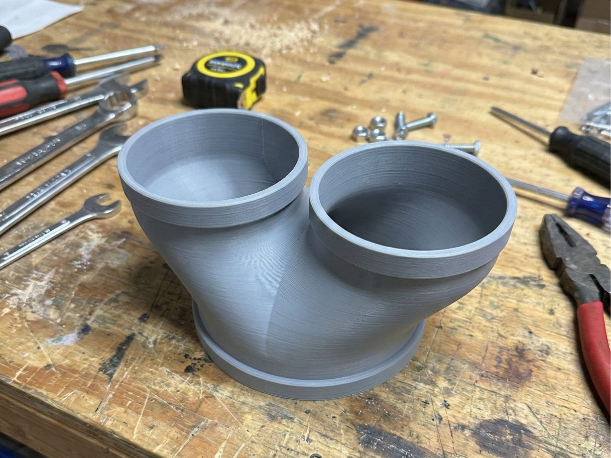 6' to 4 inch Splitter for ducting or PVC