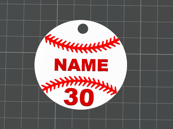 Custom baseball name and numbers keychain