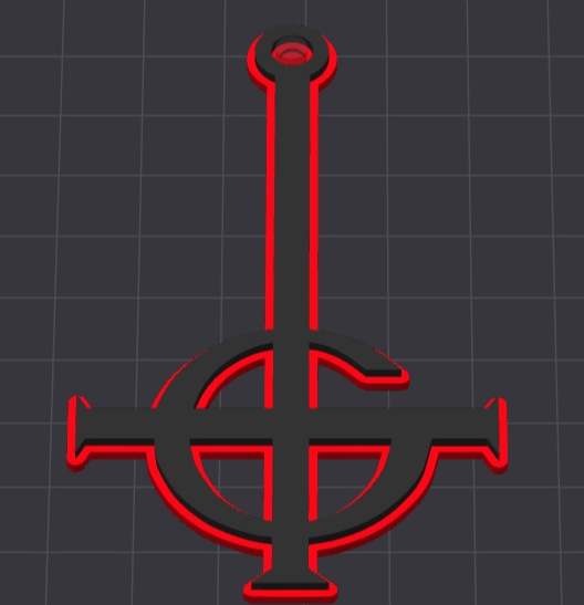 Ghost Cross Keyring or Earring