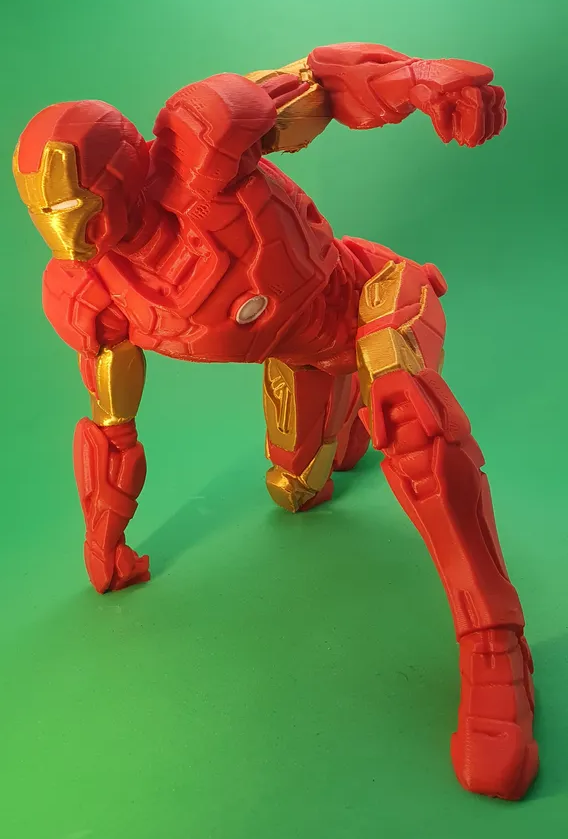 Iron Man Punching the Ground – 3D Action Pose
