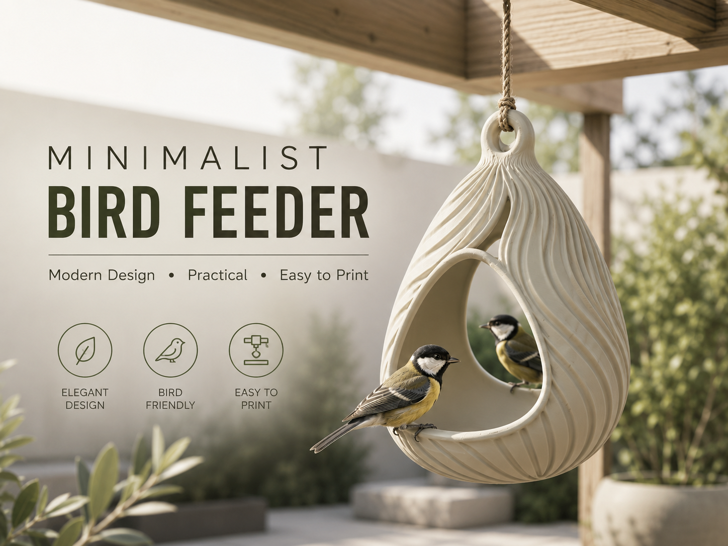 Minimalist Bird Feeder - Modern Garden Decor