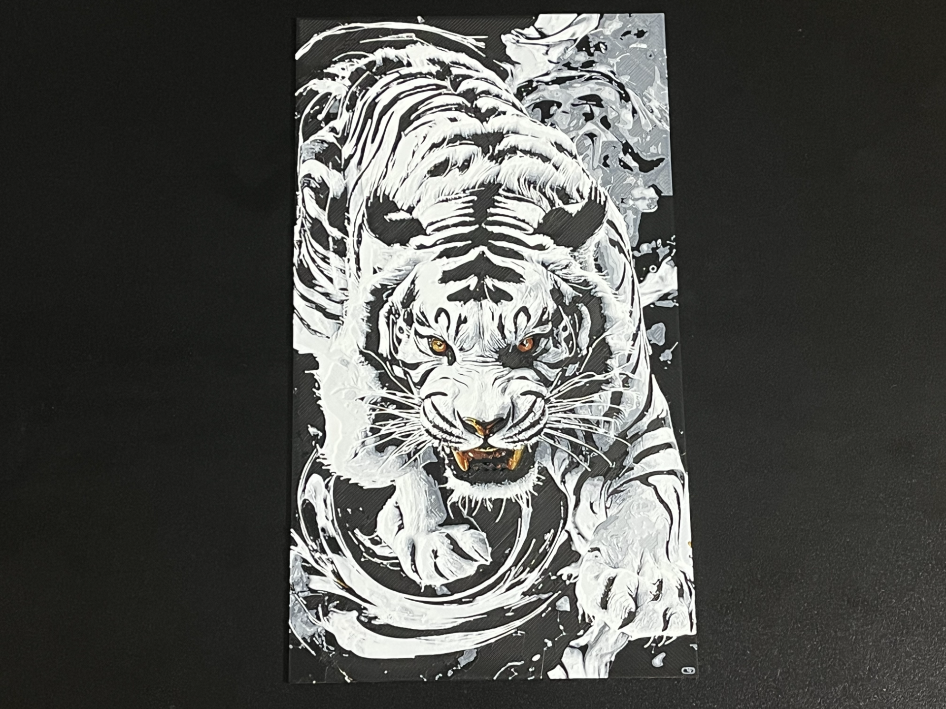 Tiger Dashing Down the Mountain Hueforge
