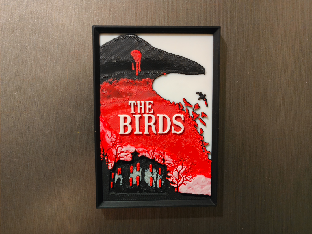 The Birds Hitchcock move poster fridge magnet