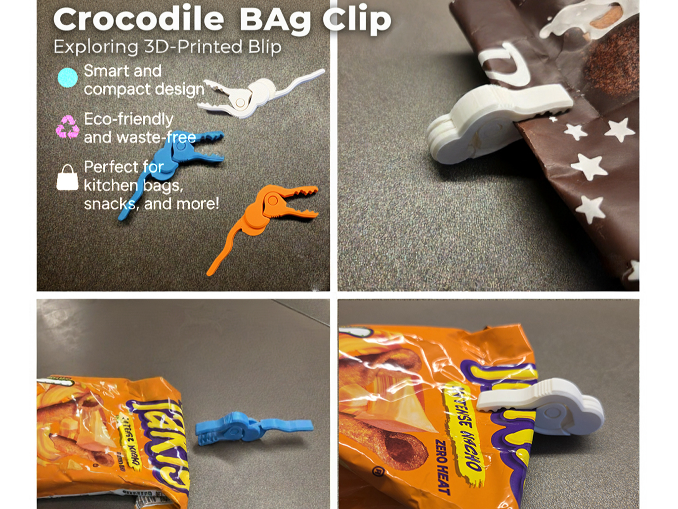 Bag Clip Coccodrillo: resistente e riutilizzabile