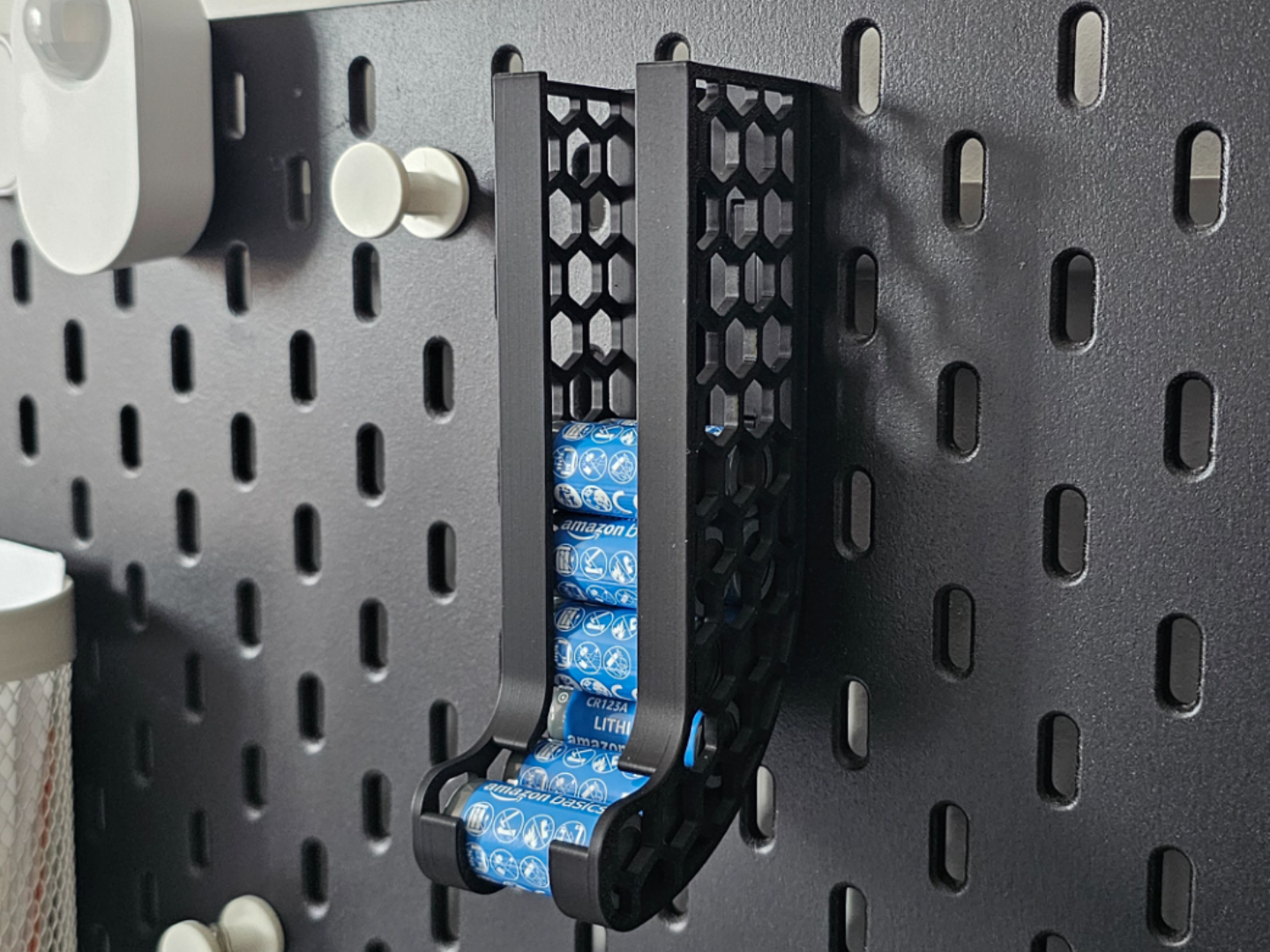 Ikea Skadis CR123a battery holder