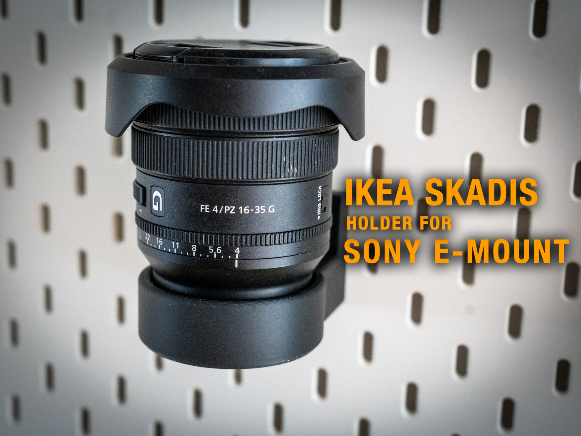 Ikea Skadis holder for Sony E-Mount lenses