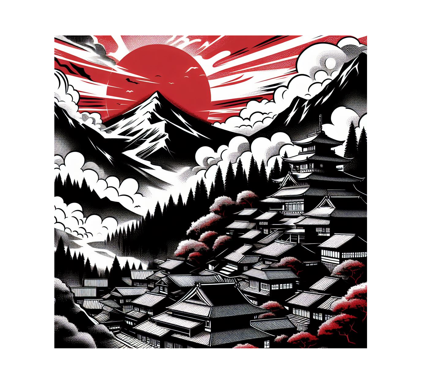 Japanese Landscape Hueforge