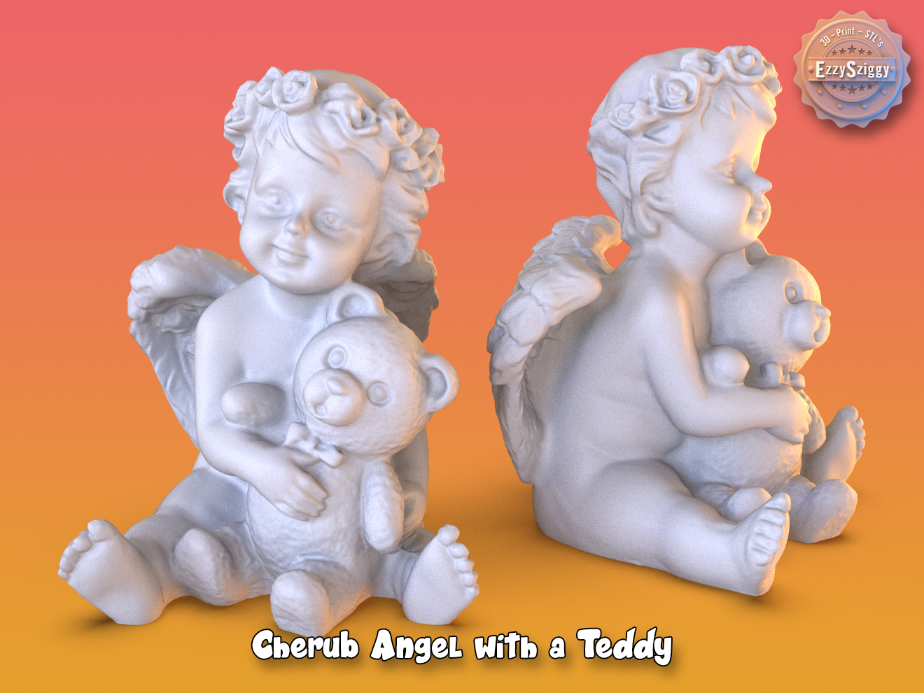 Cherub Angel with a Teddy