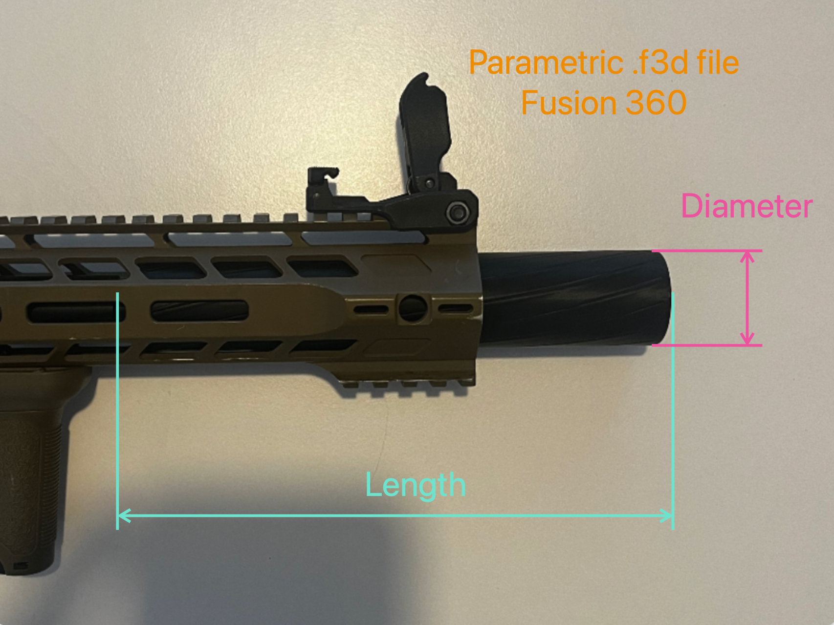 Integrated Suppressor Airsoft Model Parametric.f3d