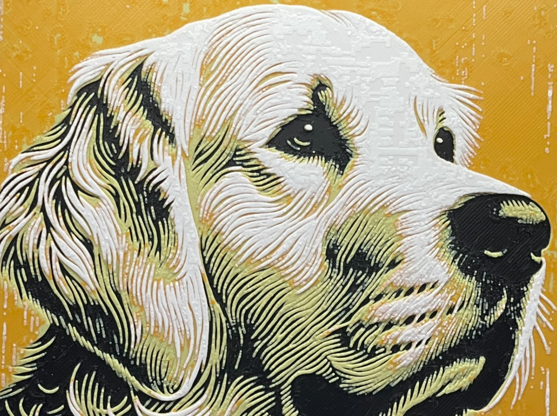 English Creme Golden Retriever HueForge